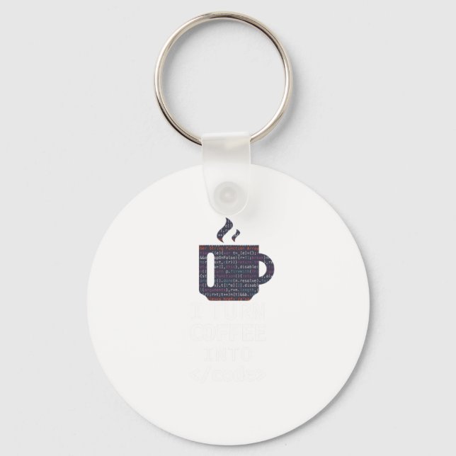 Llavero Convierto El Café En Código Programador (Anverso)