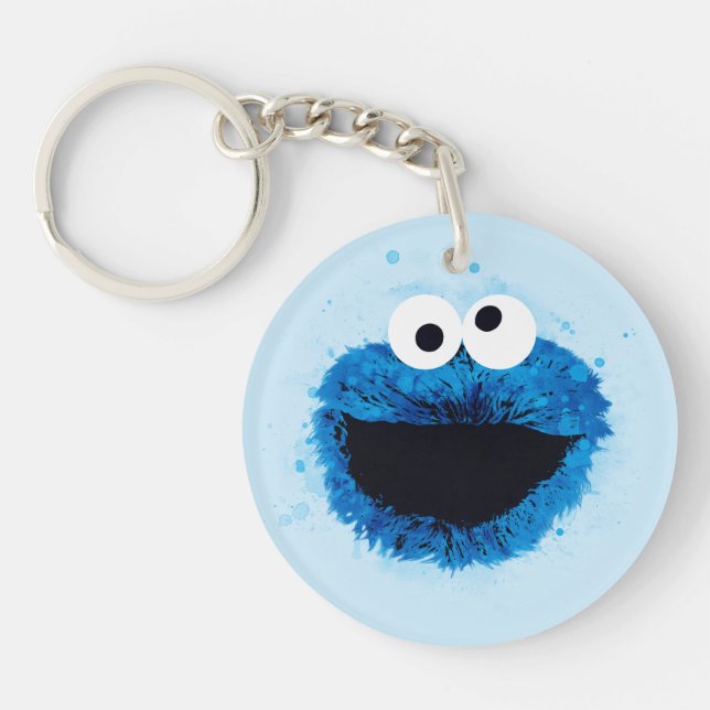 Llavero Cookie Monster | Tendencia acuarela (Frente)