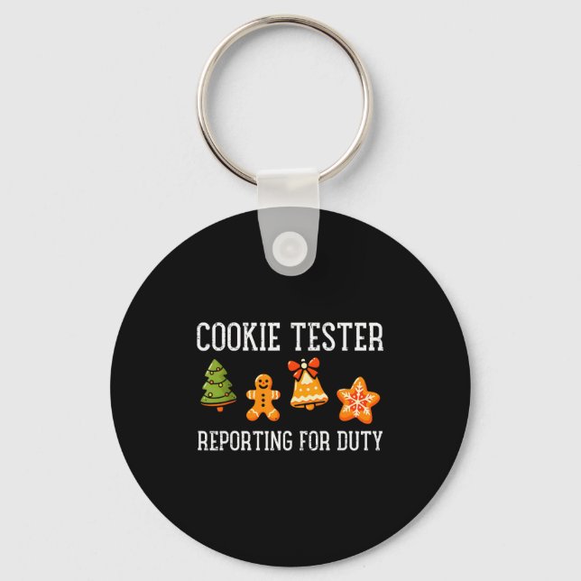 Llavero Cookie Tester Rerting Duty Funny Christmas Xmas Ki (Anverso)