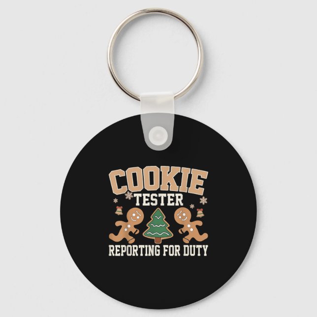 Llavero Cookie Tester Rerting For Duty Funny Navidades Xma (Anverso)