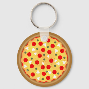 Llavero Cool fun pizza pepperoni mushroom