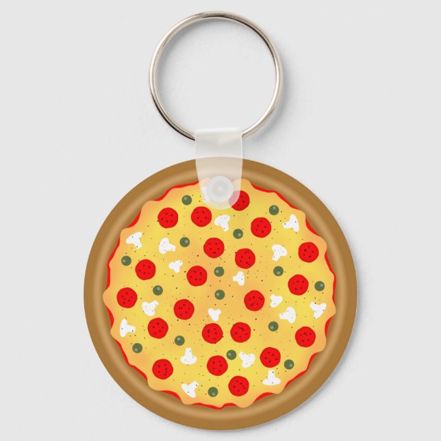 Llavero Cool fun pizza pepperoni mushroom (Anverso)