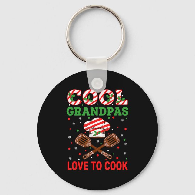 Llavero Cool Grandpas Love To Cook Festive Fun Candy Cane  (Anverso)