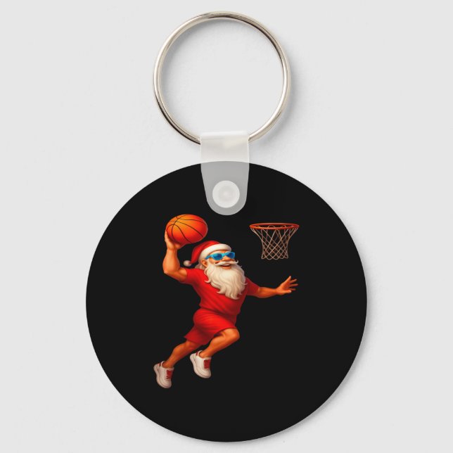 Llavero Cool Santa Basketball Player Dunking Xmas Christma (Anverso)