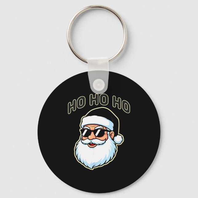 Llavero Cool Santa In Black Hat Sungles Graphic 2  (Anverso)