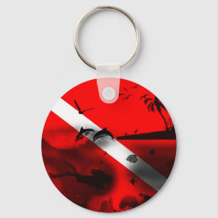 Llavero Cool Scuba Diver Flag