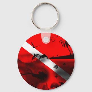 Llavero Cool Scuba Diver Flag