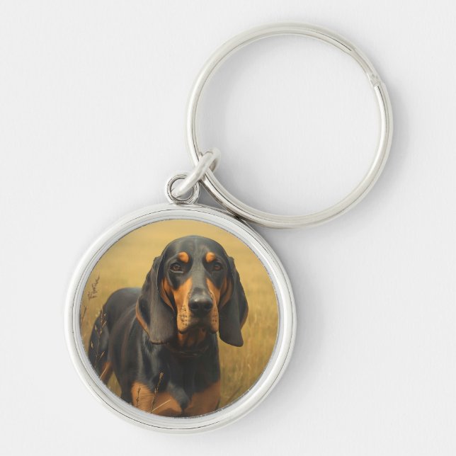Llavero Coonhound negro y atigrado (Frente)