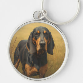 Llavero Coonhound negro y fuego