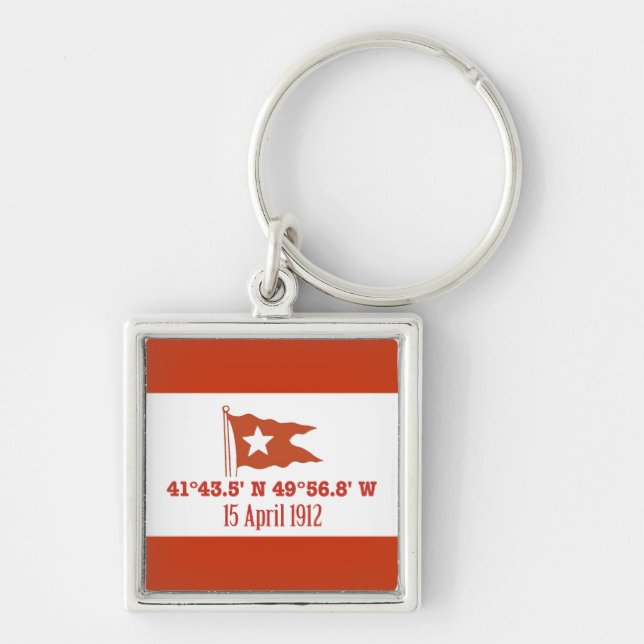 Llavero Coordenadas GPS de hundimiento titanico y bandera  (Frente)