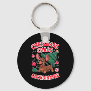 Llavero Coordinador de Caos de Navidad Cachorro de Navidad