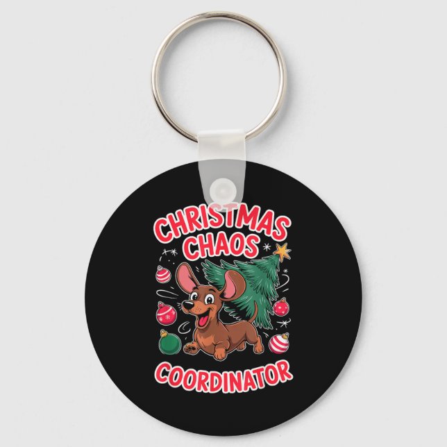 Llavero Coordinador de Caos de Navidad Cachorro de Navidad (Anverso)