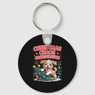 Llavero Coordinador de Caos de Navidad Cachorro de Navidad
