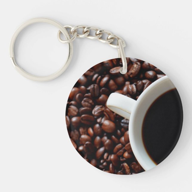Llavero Copa de café con café, judías de café (Frente)