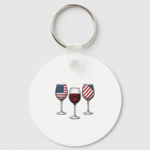 Llavero Copas de vino patrióticas diseño de camiseta vecto