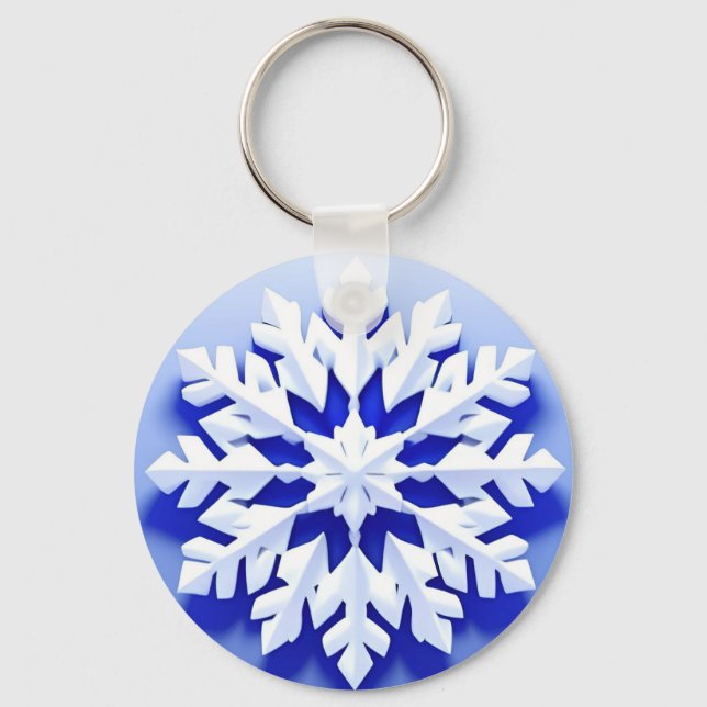 Llavero Copo de Nieve Azul Detallado (Anverso)