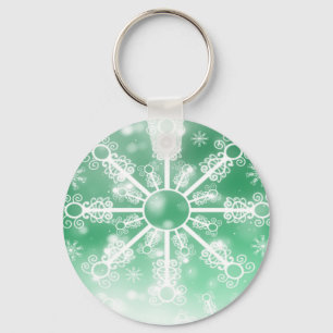 Llavero Copo de nieve verde
