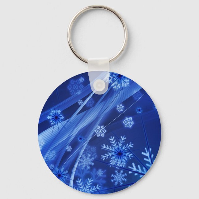 Llavero Copos de nieve azules (Anverso)