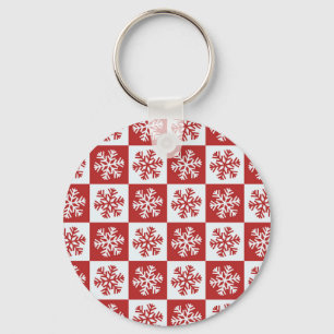 Llavero Copos de nieve con control rojo y blanco