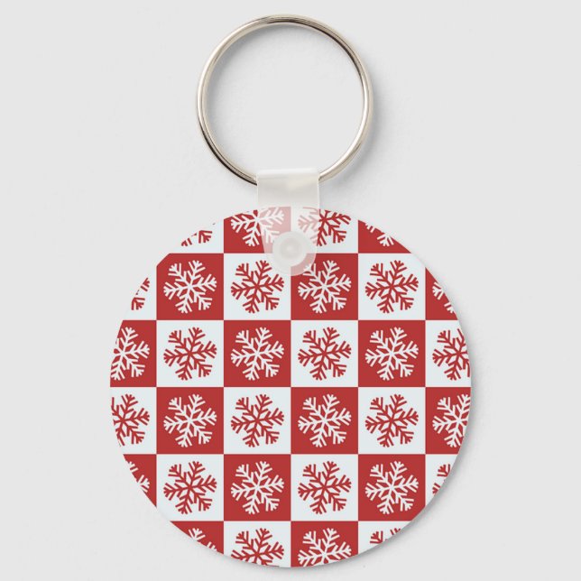 Llavero Copos de nieve con control rojo y blanco (Anverso)