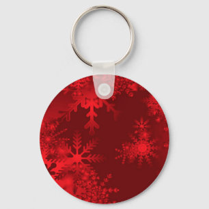 Llavero Copos de nieve rojos