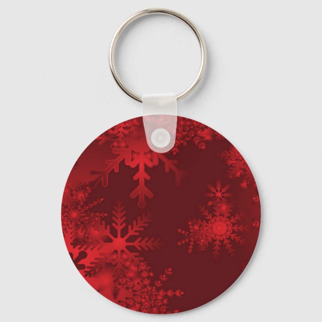 Llavero Copos de nieve rojos (Anverso)