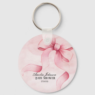 Llavero Coqueta de cinta rosa Baby Shower Rubor para chica