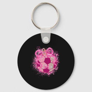 Llavero Coqueta de Fútbol Lazo Rosa Conciencia del Cáncer