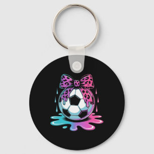 Llavero Coqueta de fútbol que gotea lazo de leopardo de fú