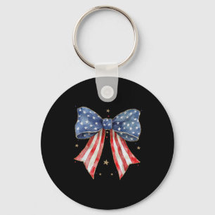Llavero Coquette Bow 4 De Julio Bandera De Ee.Uu. Dios Des