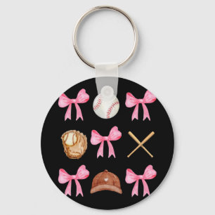 Llavero Coquette Bow Bow Bow Mamá De Béisbol Madres Da