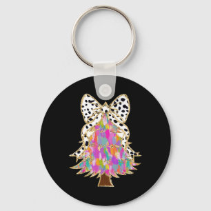 Llavero Coquette Bow Chicas de árbol de navidad navideñas 