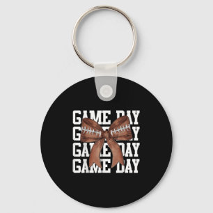 Llavero Coquette Bow Football Day Amante a mamá Wom