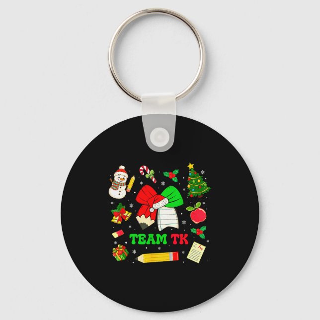 Llavero Coquette Bow Team Tk Christmas Transitional Kinder (Anverso)