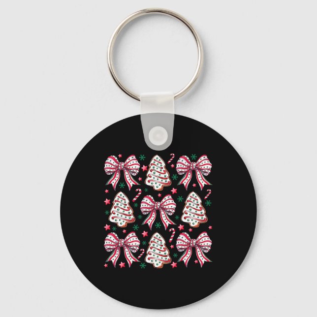 Llavero Coquette Bow Tree Cake Candy Merry Navidad (Anverso)