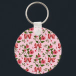Llavero  Coquette  floral Bow Pattern Wallpaper<br><div class="desc">Indulge in the ultimate romantic aesthetic with this Luxury Coquette Cherry pattern. Featuring high-gloss 3D cherries and soft pink satin bows, this design captures the 2026 trend of romantic maximalism. This professional repeating pattern is perfect for all-over print apparel, tote bags, and high-end home textiles. A sophisticated and artistic choice...</div>