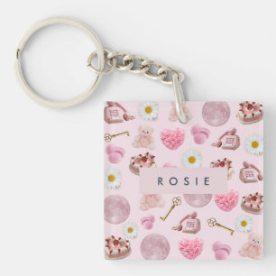 Llavero Coquette Vintage Personalizada Monograma