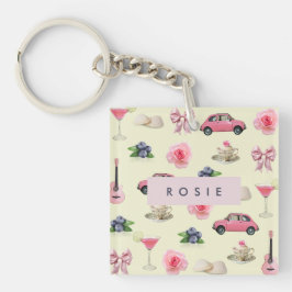 Llavero Coquette Vintage Personalizada Monograma