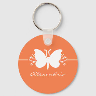 Llavero Coral Butterfly Swirls Keychain