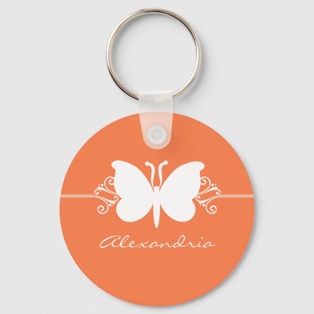 Llavero Coral Butterfly Swirls Keychain (Anverso)
