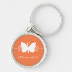 Llavero Coral Butterfly Swirls Premium Keychain