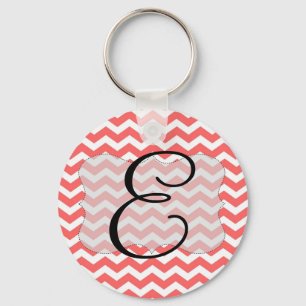 Llavero Coral Chevron Inicial Keyring