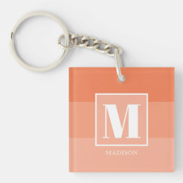 Llavero Coral Color Blocks Personalizado Monograma Nombre