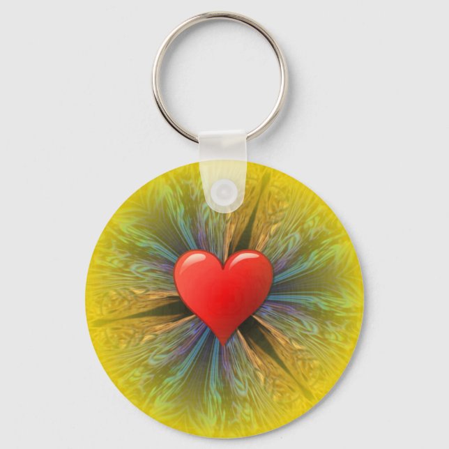 Llavero Coral Kaleidoscope Corazón Keychain (Anverso)