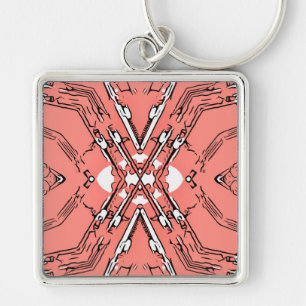 Llavero ~ Coral Negro y Blanco ~ Keychain