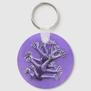 Llavero Coral Reef Purple Marine Biology Art