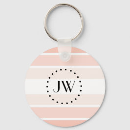 Llavero Coral rosa claro monogramo Bandas Pastel Keychain