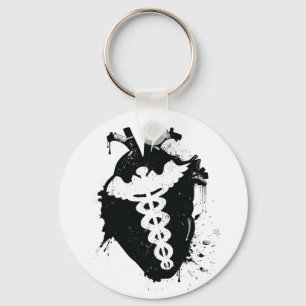Llavero corazón anatómico caduceus