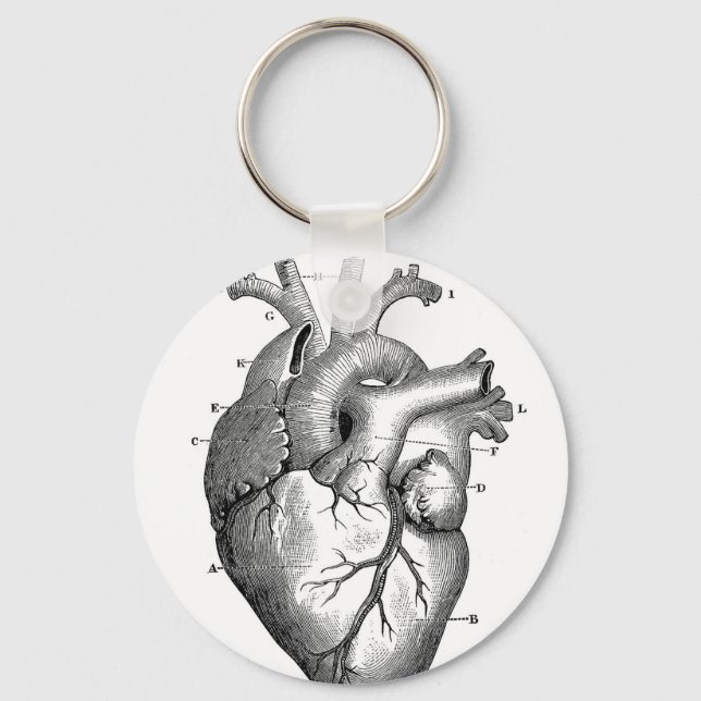 Llavero Corazón anatómico negro (Anverso)