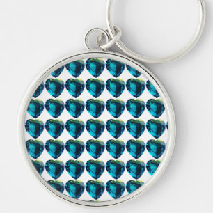 Llavero Corazón Aquamarina, Azul